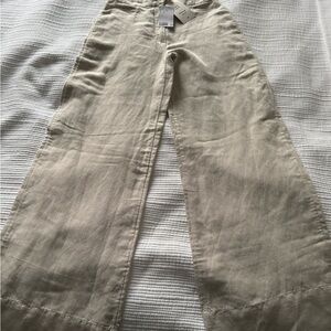 H&M Cream Linen Blend Pants